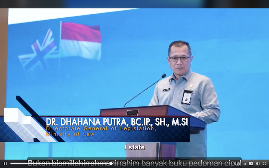 Speech at the Launch of Indonesia's RIA